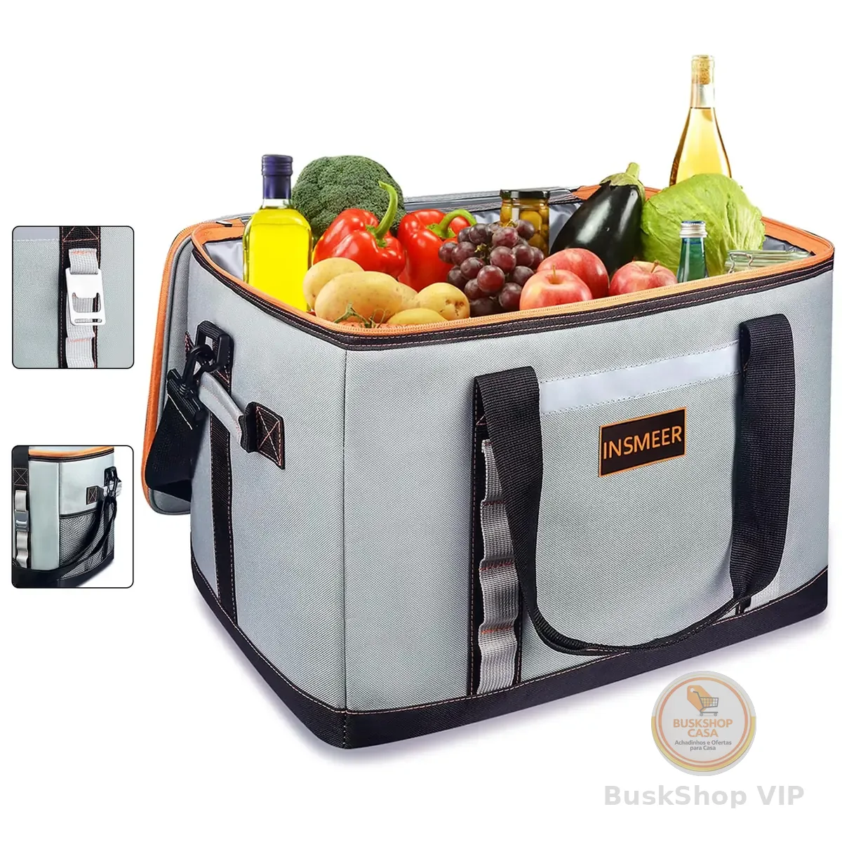INSMEER Bolsa Térmica 25L/48L Grande, Impermeável, Cooler para Marmita, Caixa Térmica com Alça Desmontável - Ideal para Praia, Acampamento