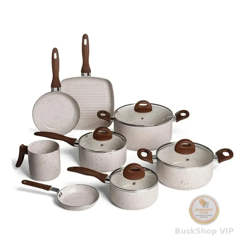 Conjunto de Panelas 8 Peças Ceramic Life Smart Plus Vanilla - Brinox
