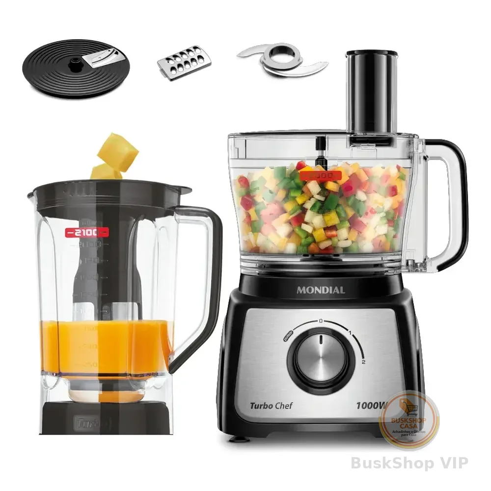 Multiprocessador Turbo Chef 5 Em 1 Mondial 1000W