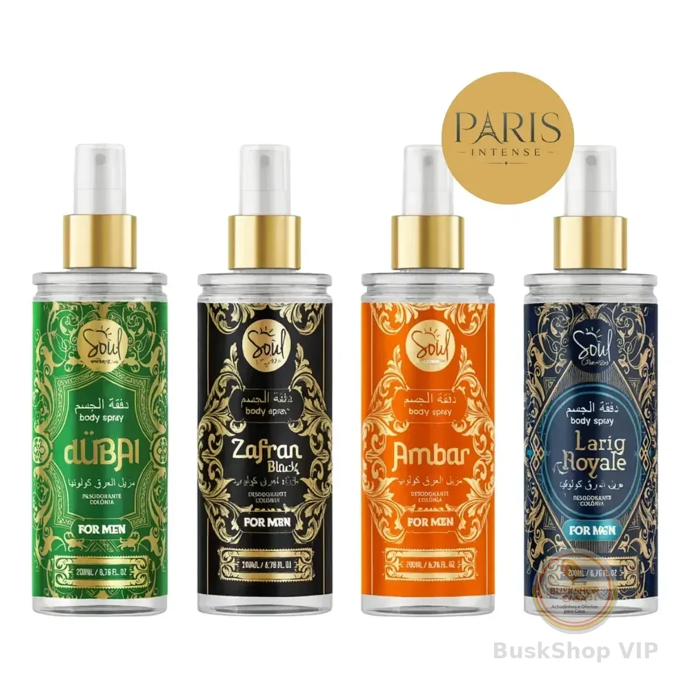 Body Splash Arabe C/4un 200ml Perfume Masculino De Luxo