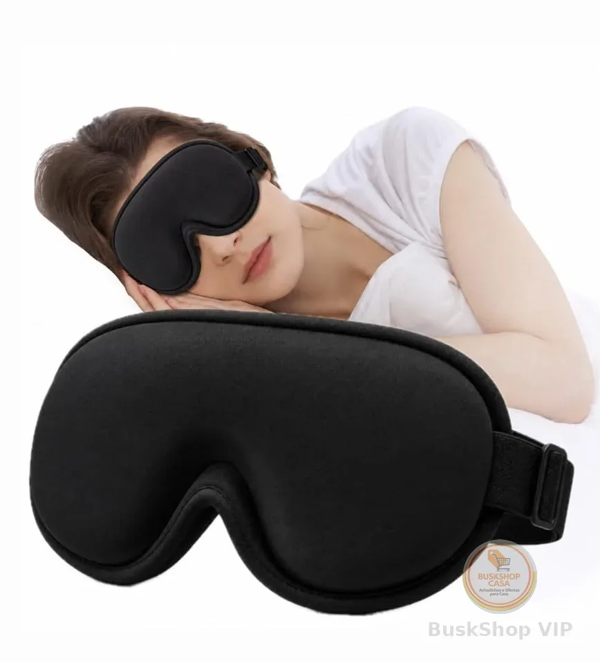 Máscara de Dormir 3D Blackout Total – Tapa Olho Confortável com Bloqueio de Luz – Ideal para Sono Profundo, Viagem e Descanso Premium