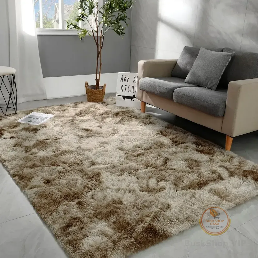 Tapete 2,00x1,50 Peludo Felpudo Para Sala E Quarto Cores Cor Bege-mesclado Desenho Do Tecido Pelo Alto Casa Laura... 2 M 1.5 M