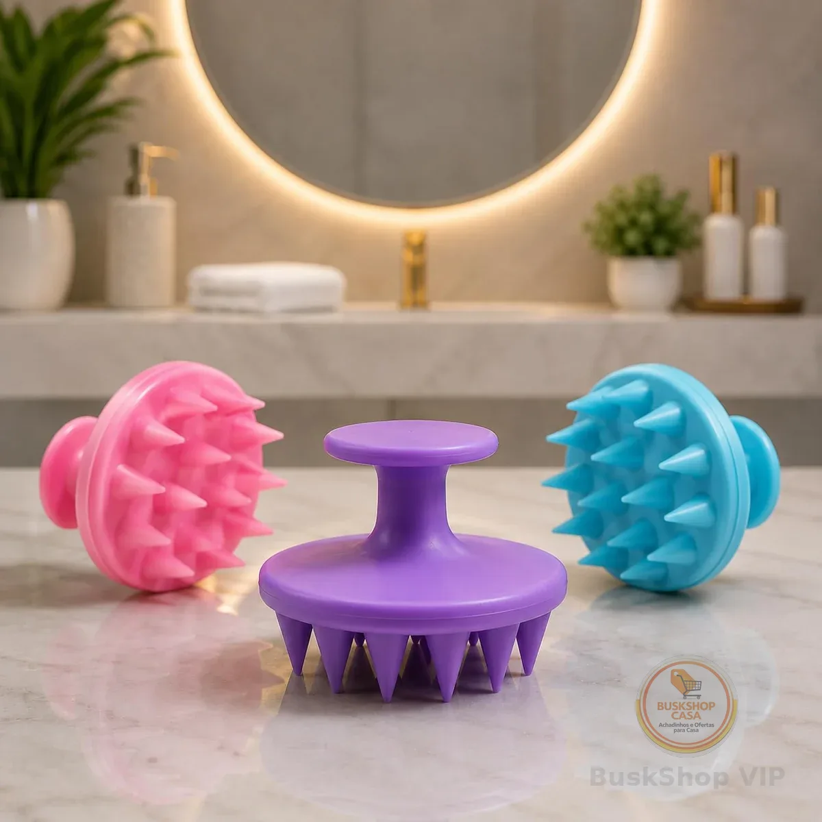 Escova Massageadora Capilar Premium de Silicone para Couro Cabeludo – Relaxamento, Limpeza Profunda e Auxílio no Crescimento dos Fios
