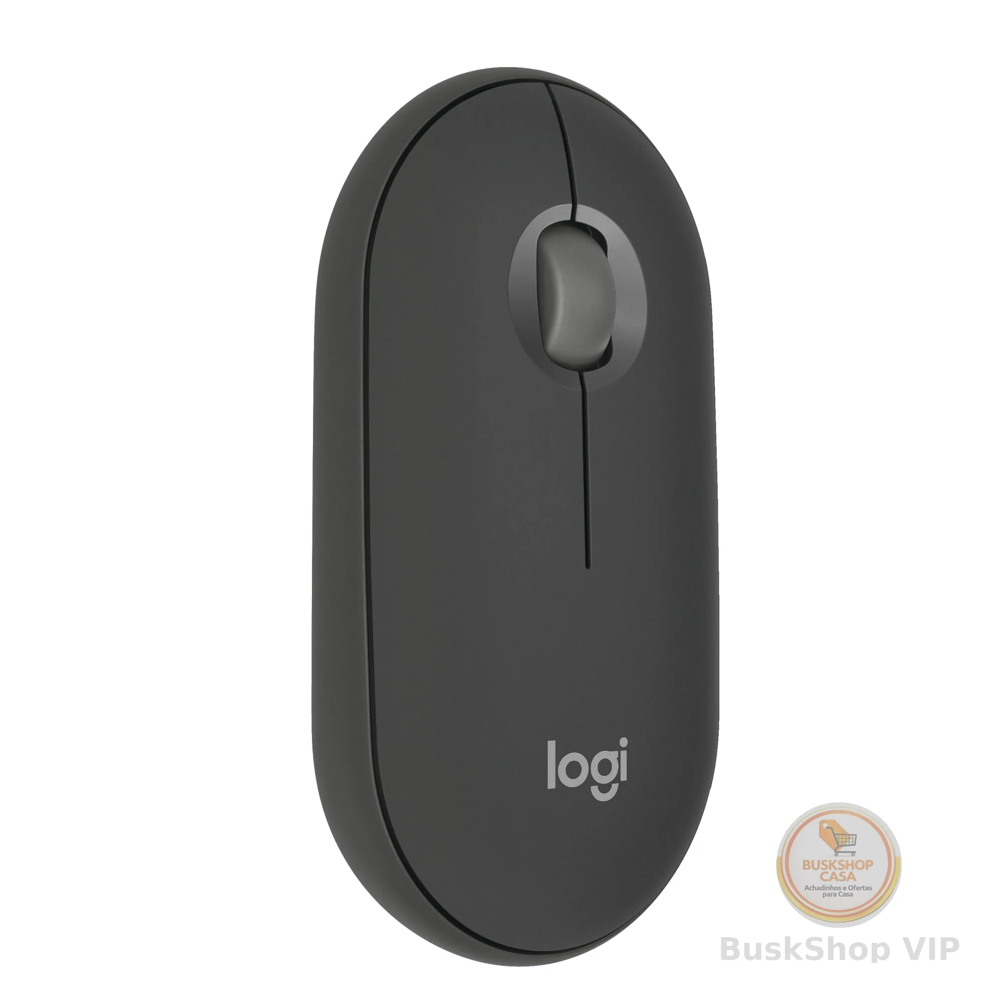 Mouse sem fio Logitech Pebble 2 M350s com Clique Silencioso, Design Slim Ambidestro, Conexão Bluetooth e Pilha Inclusa - Grafite