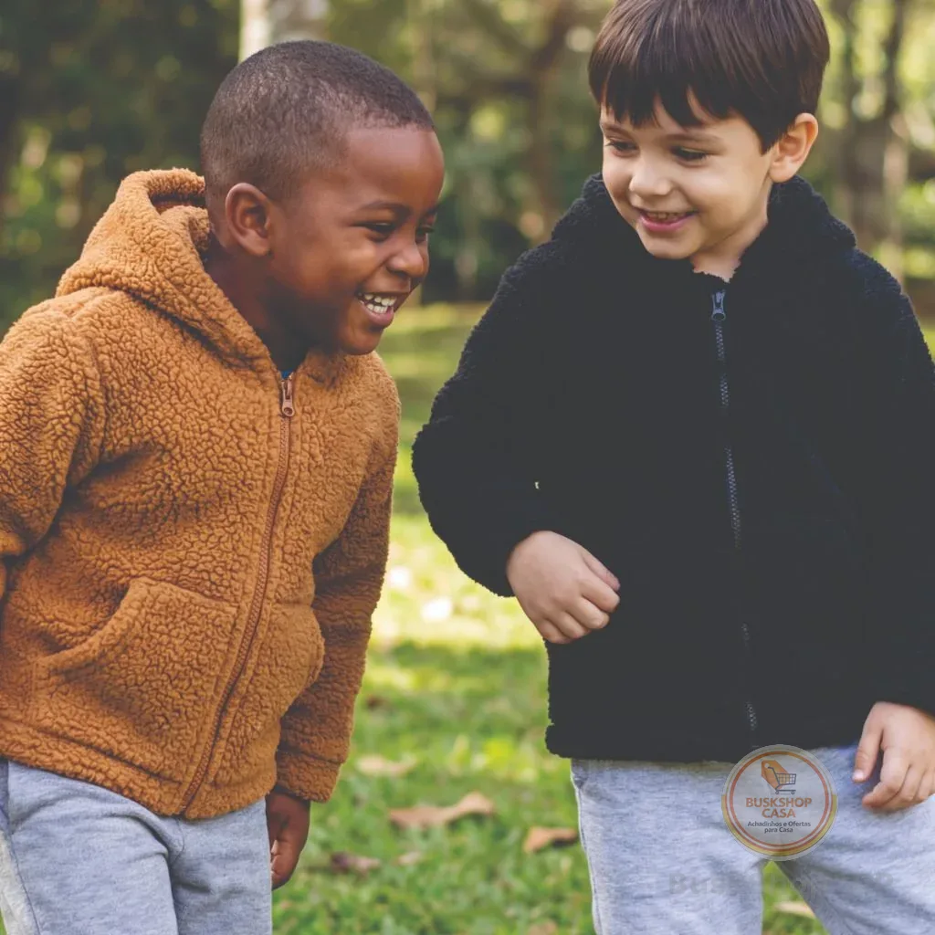 Jaqueta de frio Teddy infantil menino blusa frio masculino Ted Pelinho Capuz Masculino