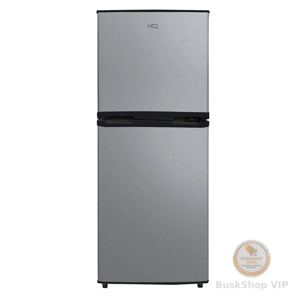 Geladeira Refrigerador Compacto HQ 140L Duplex Defrost, Baixo Consumo A+++ Preto/Cinza HQ-140RDF
