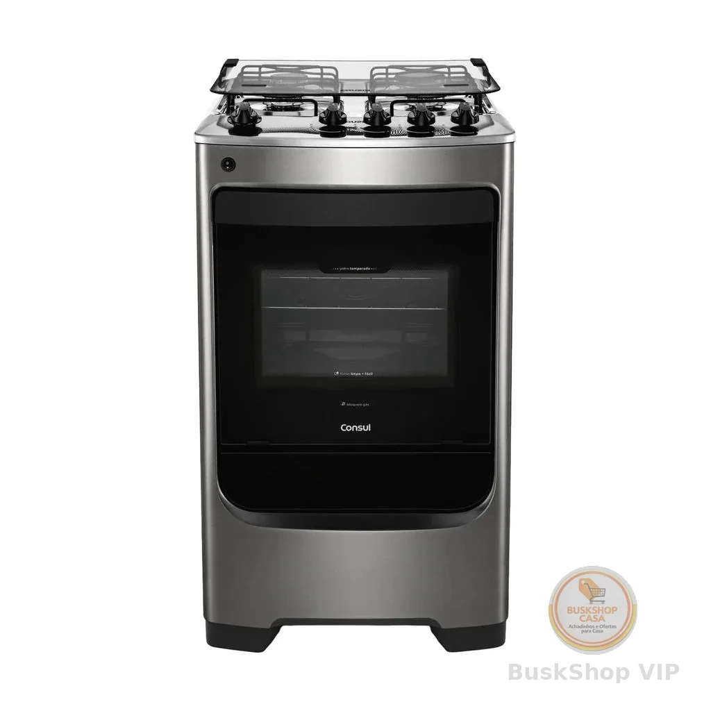 Fogão Consul 4 Bocas Inox com Acendimento Automático - CFO4NAR
