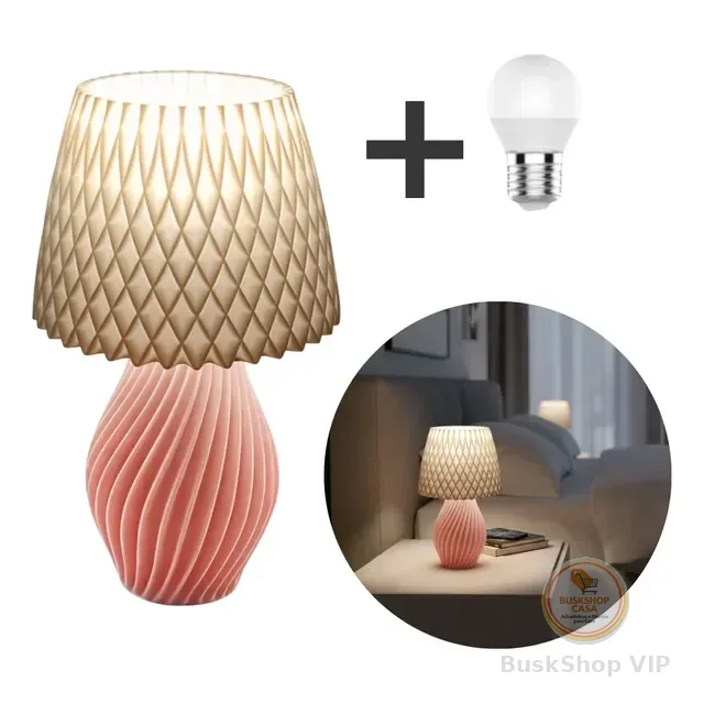 Abajur Luminária De Mesa Sala Quarto Moderno Com Lâmpada