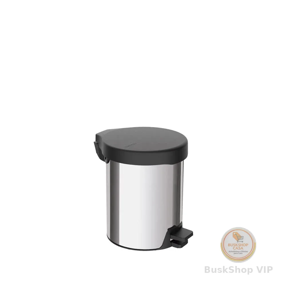 Lixeira com Pedal New Tramontina em aço inox com acabamento polido 5 L
