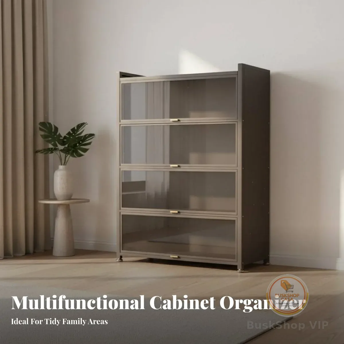 Armário Expositor de Figuras com Design Resistente a Detritos e Portas Transparentes, Unidade de Prateleiras com Porta de Vidro