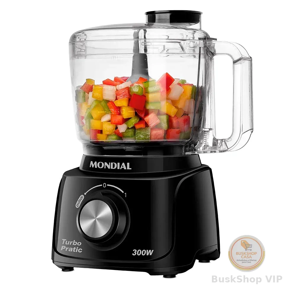 MONDIAL Mini Processador Turbo Pratic, Preto, 300W, 220V - MP-16-B