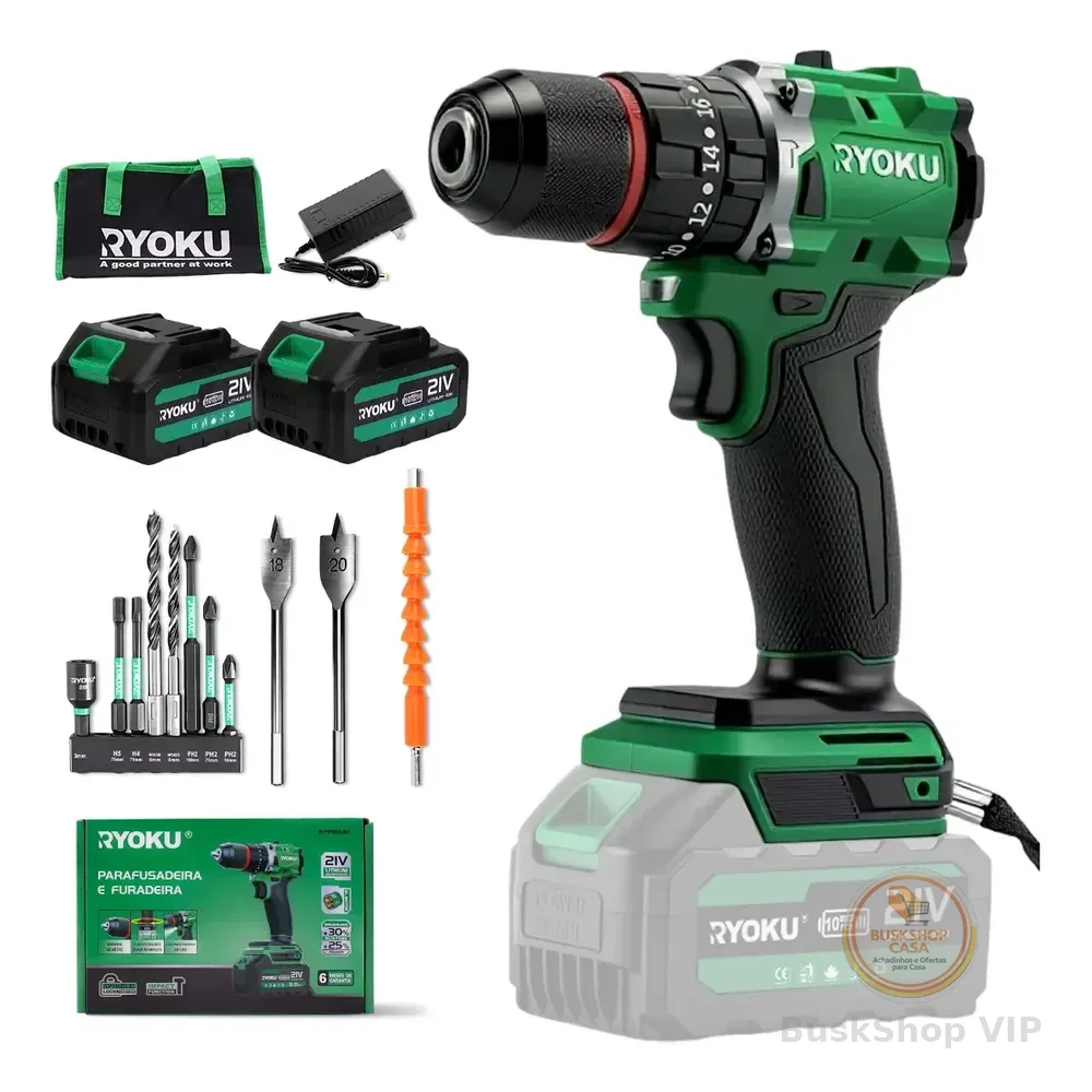 Furadeira Parafusadeira Impacto 21v 2 Baterias Brushless