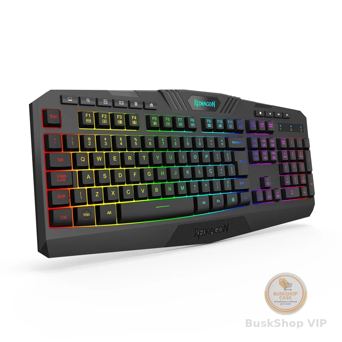 TECLADO MEMBRANA GAMER REDRAGON HARPE WIRELESS PRETO