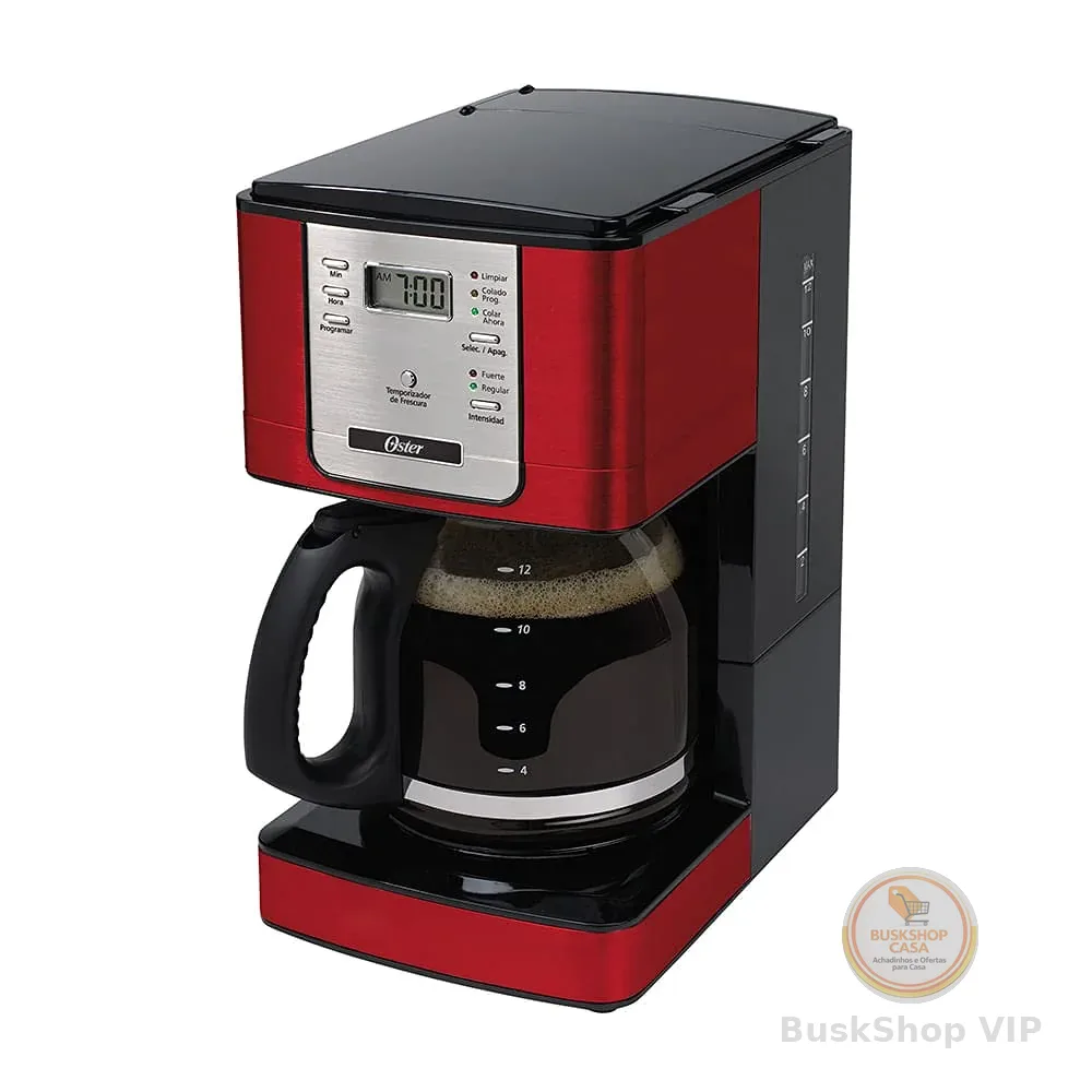 Oster Cafeteira Flavor Programável, 1,5L, 110V, Vermelha/Preto, 1000W, BVSTDC4401RD