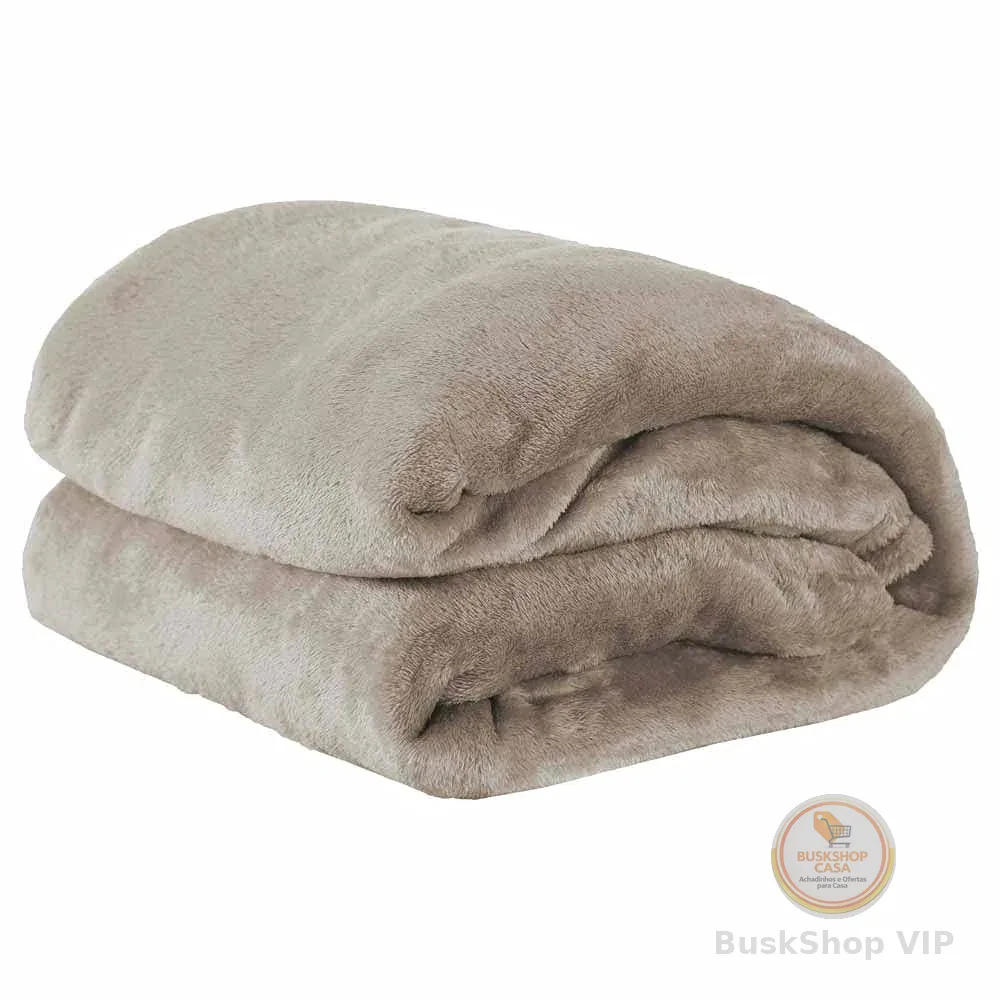 Cobertor Casal Manta Microfibra Fleece 01 Peça Caqui