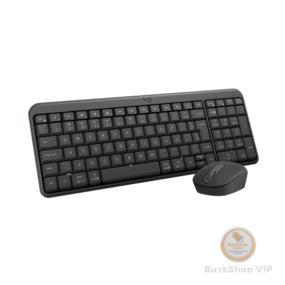 Combo Teclado e Mouse Sem Fio Logitech MK250 Bluetooth com Conectividade Rápida e Fácil, Design Compacto, Mouse Ambidestro, Layout ABNT2, Construção Durável, Compatível com PC e Mac - Grafite