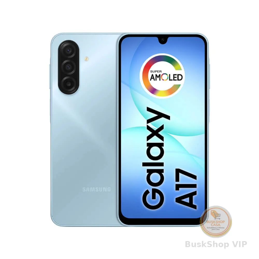 Celular Samsung Galaxy A17, 128GB, 4GB, 50MP Tela 6.7", IP54 - Azul