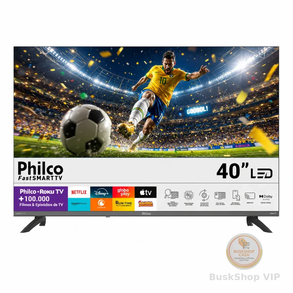 Smart Tv 40'' Philco Roku Tv Hdr10 Dolby Áudio P40cra

