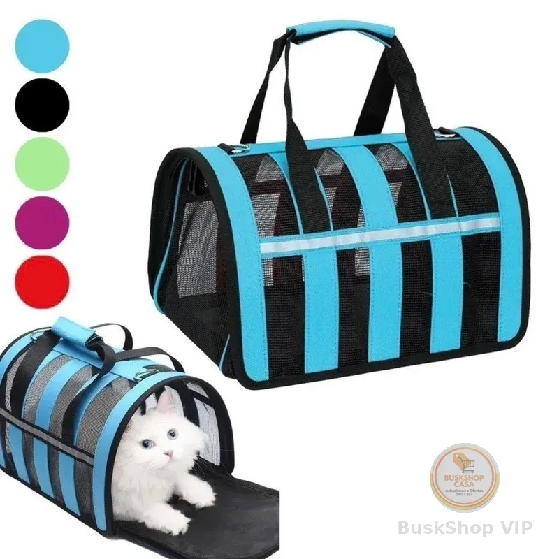 Bolsa Mala Transporte Pet Cachorro Gato Viagem Avião Material Respiravel