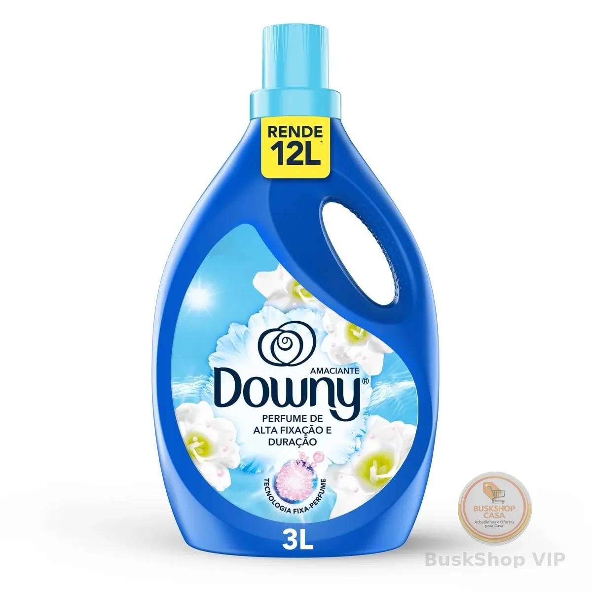 Downy Amaciante Concentrado Brisa Suave 3L, Rende 12L, Perfume Suave com Notas de Jazmin e Algodão