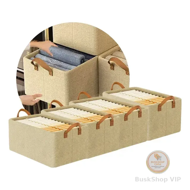 Kit4 Cestos Caixas Dobravel Organizadora