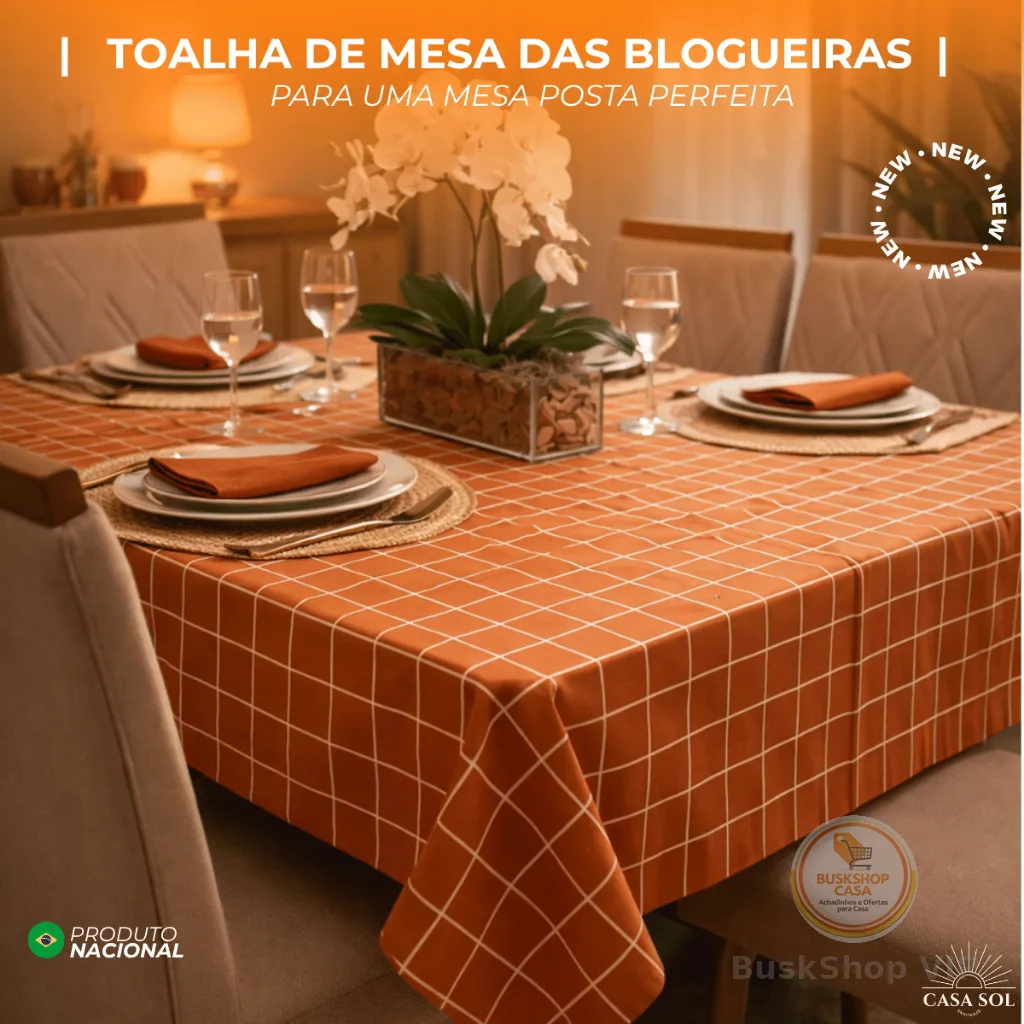 TOALHA DE MESA DAS BLOGUEIRAS  | ALGODÃO | ESTAMPAS | MESA POSTA | 4 A 10 LUGARES