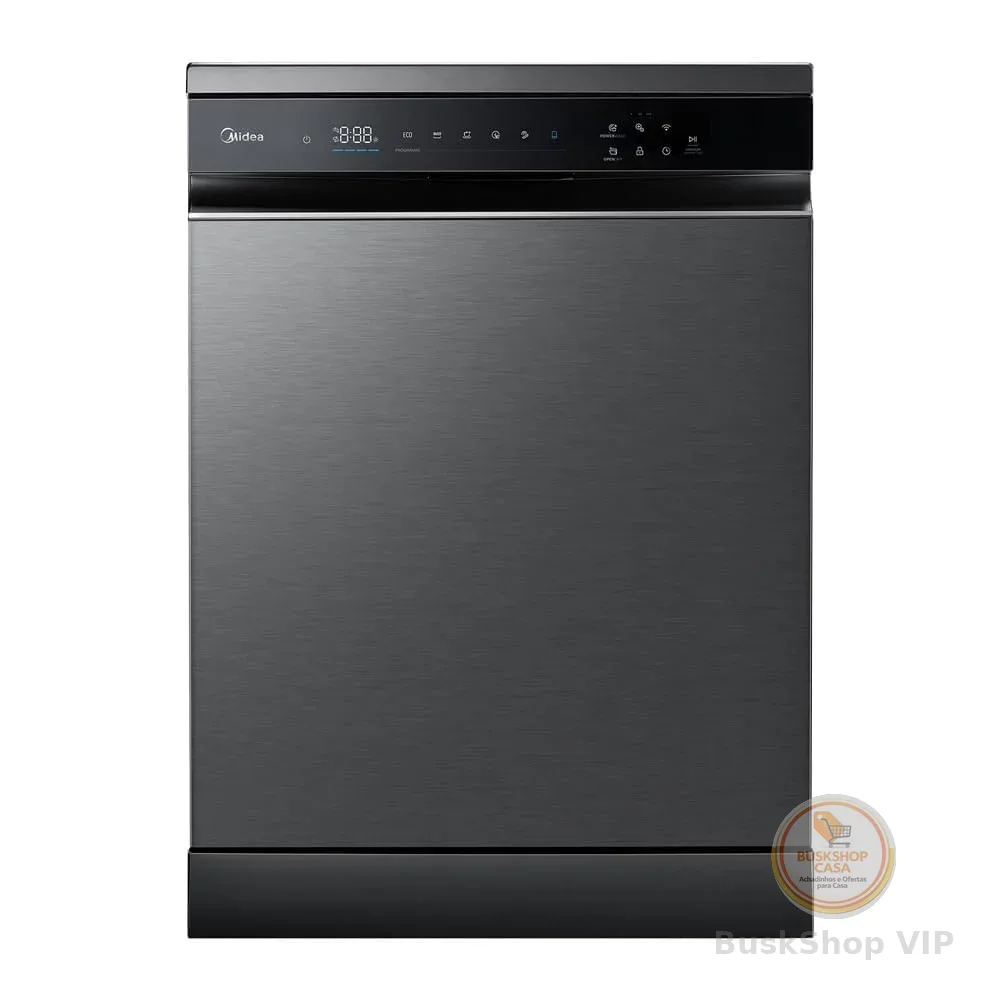 Lava-Louças Midea Smart Home 14 Serviços Black Inox MDWEF1433GBS1 110V