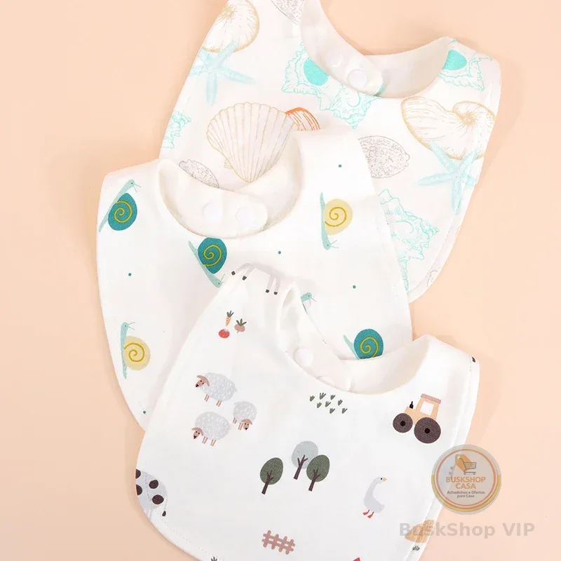 3 pçs babadores do bebê em forma de u rotação de 360 graus musselina crianças menino meninas bandana burp pano recém-nascido infantil saliva toalha da criança coisas