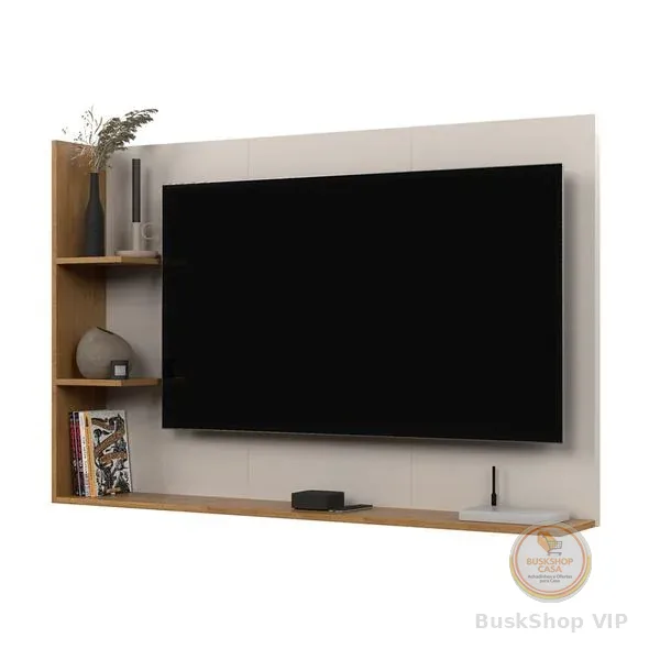 Painel Cissa Tv 32 40 43 50 Polegadas Prateleira Inferior Nicho Decorativo Suspenso Quarto Sala