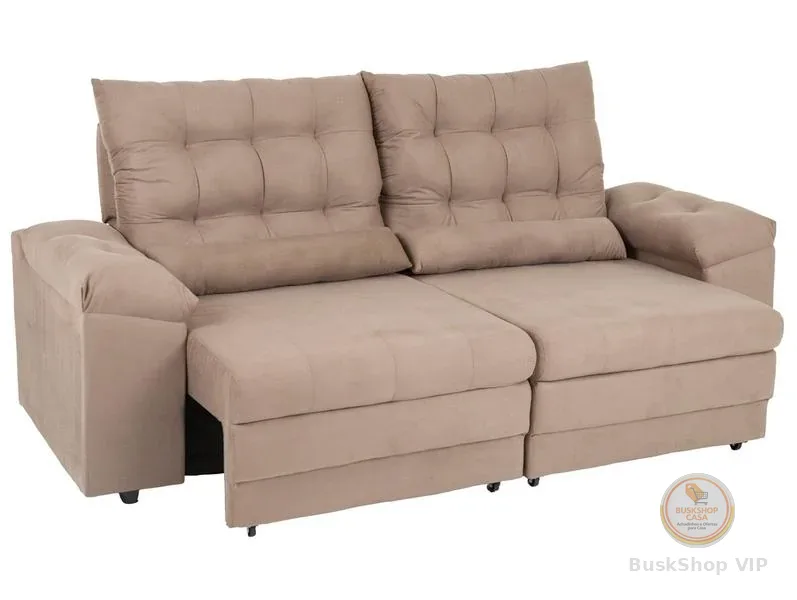 Sofá 3 Lugares Retrátil Reclinável Suede Phormatta Colômbia SMP