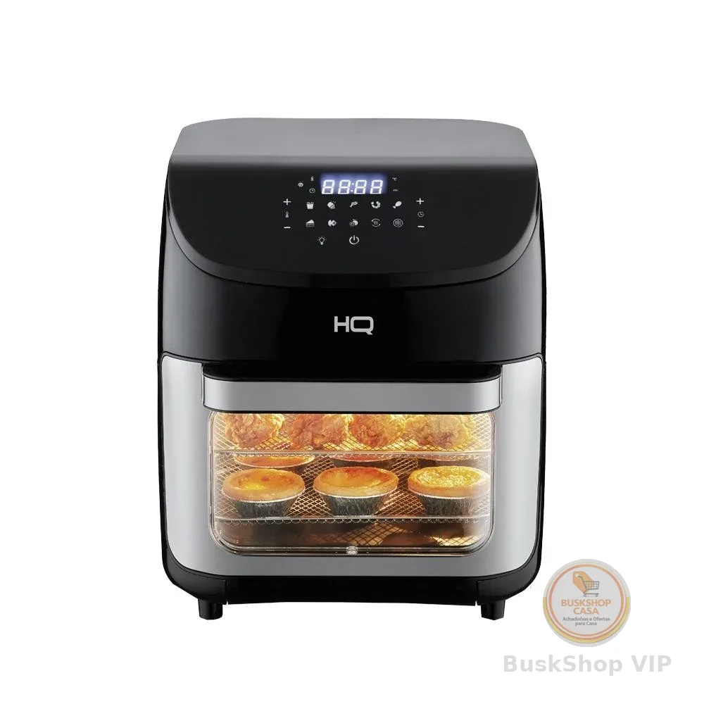 Fritadeira Sem Óleo AirFryer Oven HQ 5 em 1 12 litros Digital Com visor Preta HQ-AFO12LDVG