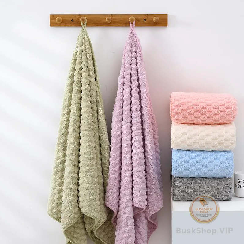 Toalha de Banho VEQE 70x140  Microfibra Super Absorvente Felpuda e Grossa Leve e Prática