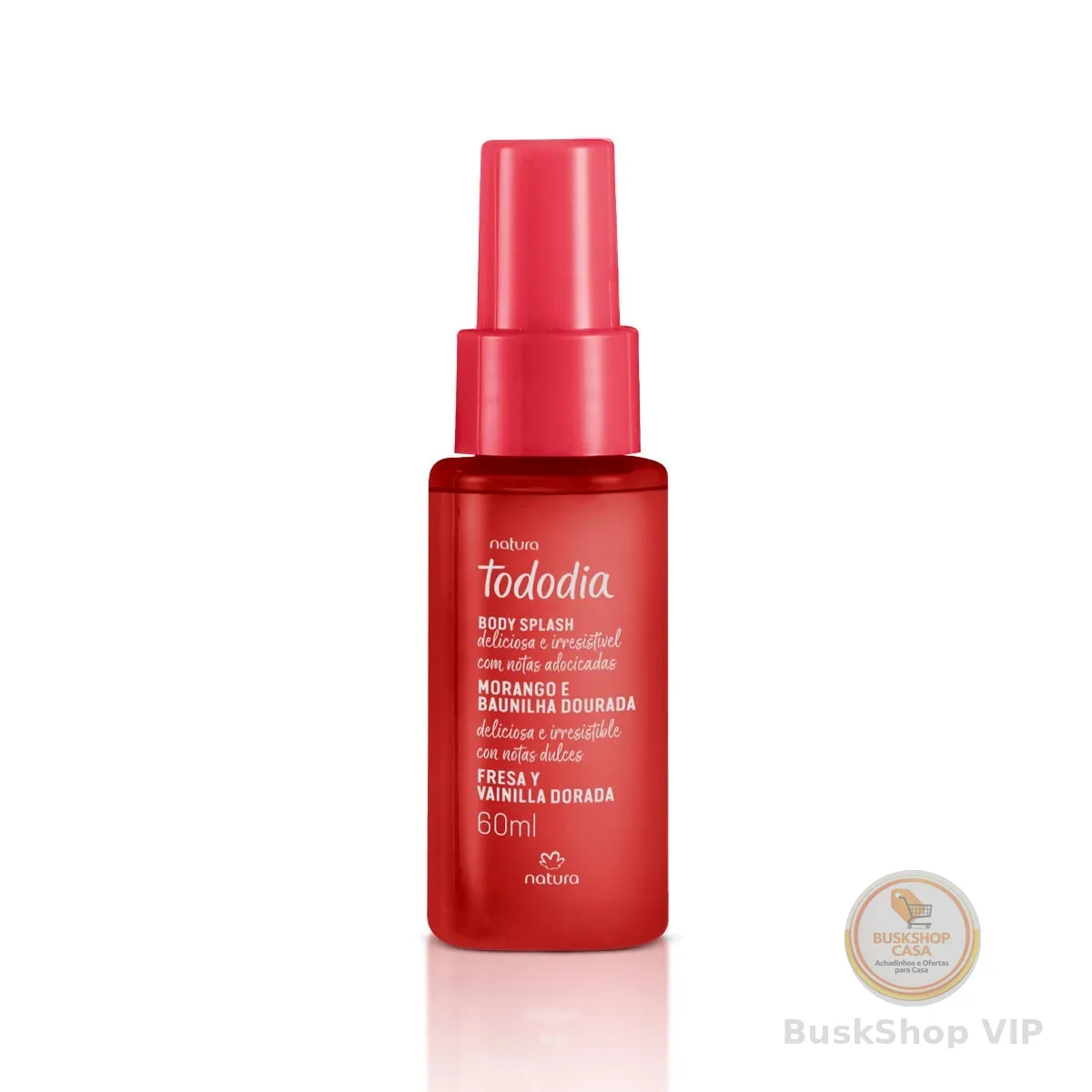 Body Splash Morango e Baunilha Dourada Tododia 60 ml