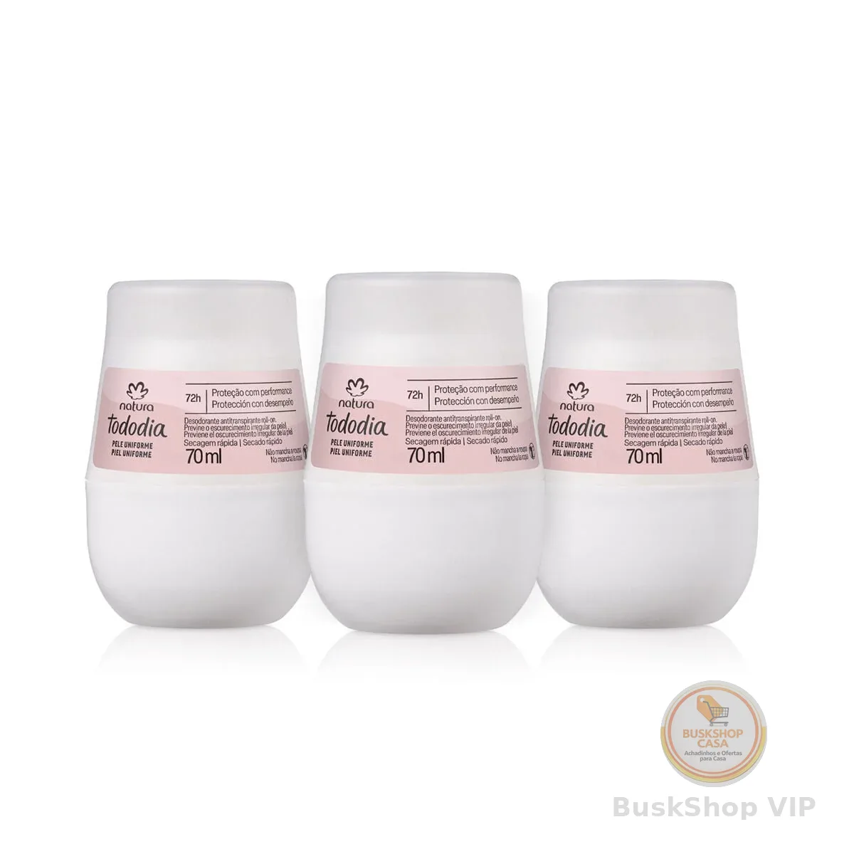 Kit Desodorante Antitranspirante Roll-on Tododia Pele Uniforme (3 unidades)