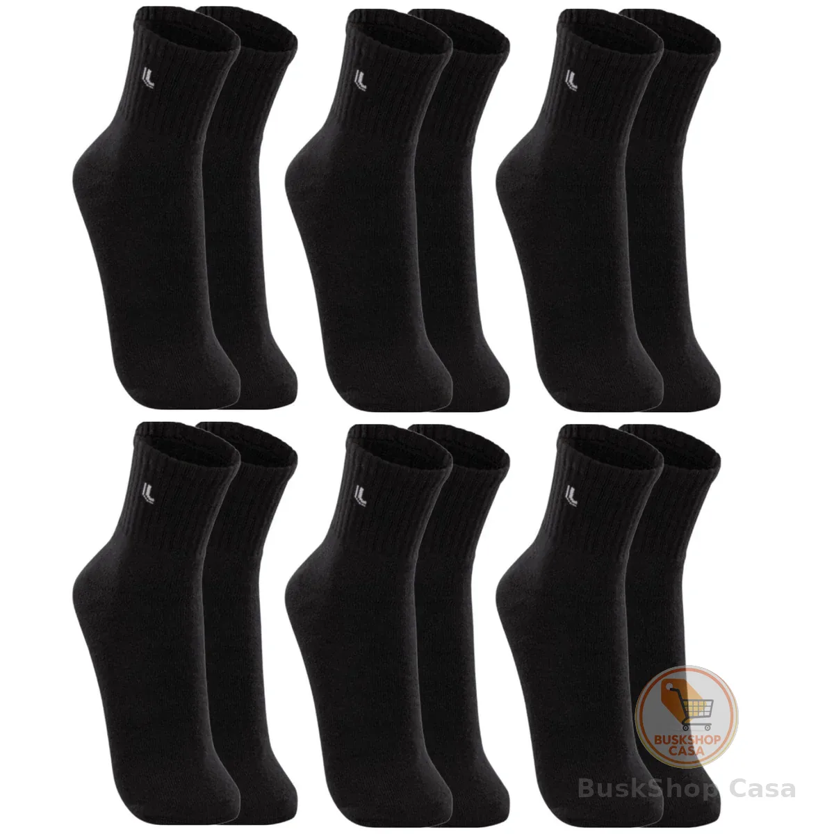 Kit 6 Pares Meias Lupo 3245 Cano Médio Algodão - Sortido