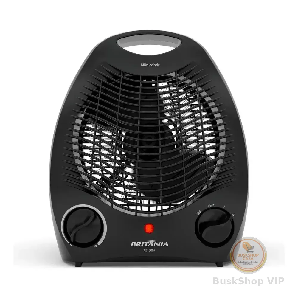 Aquecedor Britânia 2 Em 1 Ab1500p 3 Níveis De Potência 127v 1500w Preto Preto