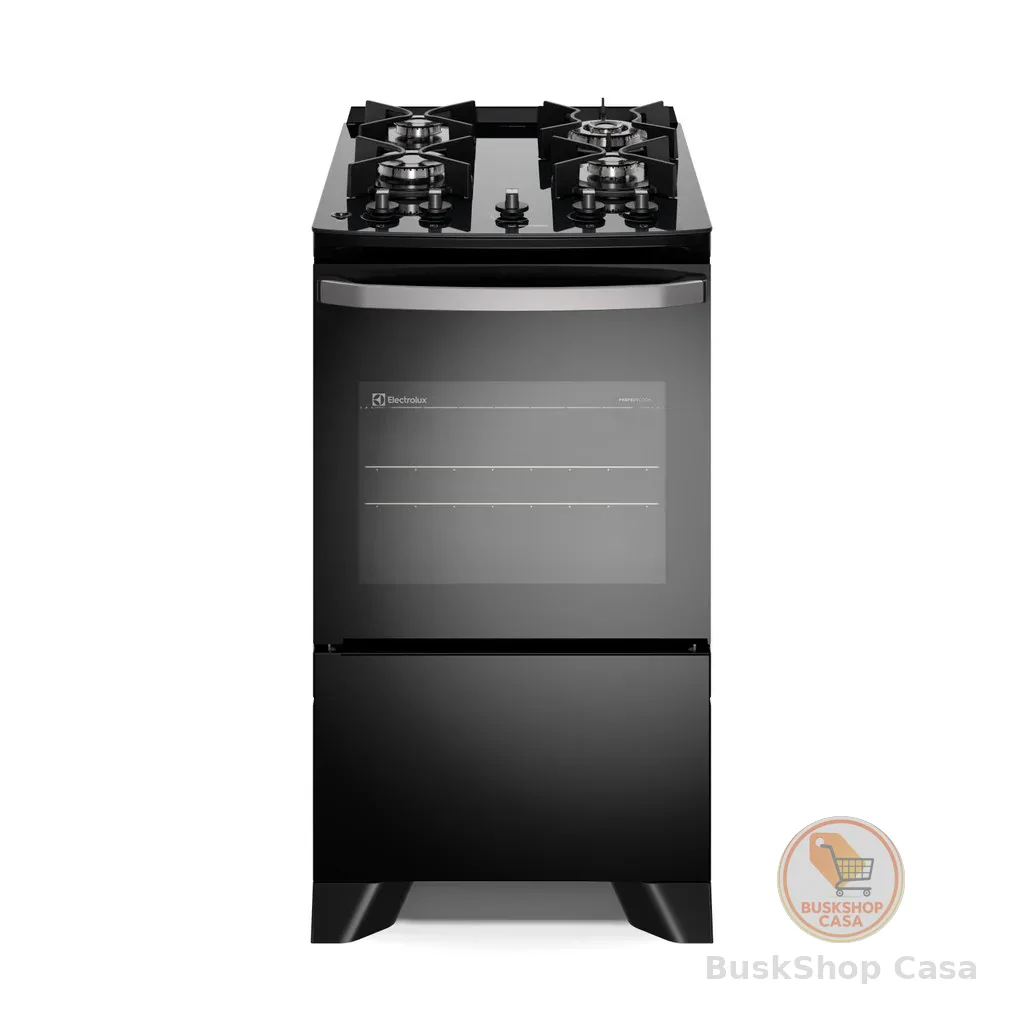Fogão 4 bocas Electrolux Preto Efficient Mesa Vidro, Tripla Chama e PerfectCook (FE4GB)