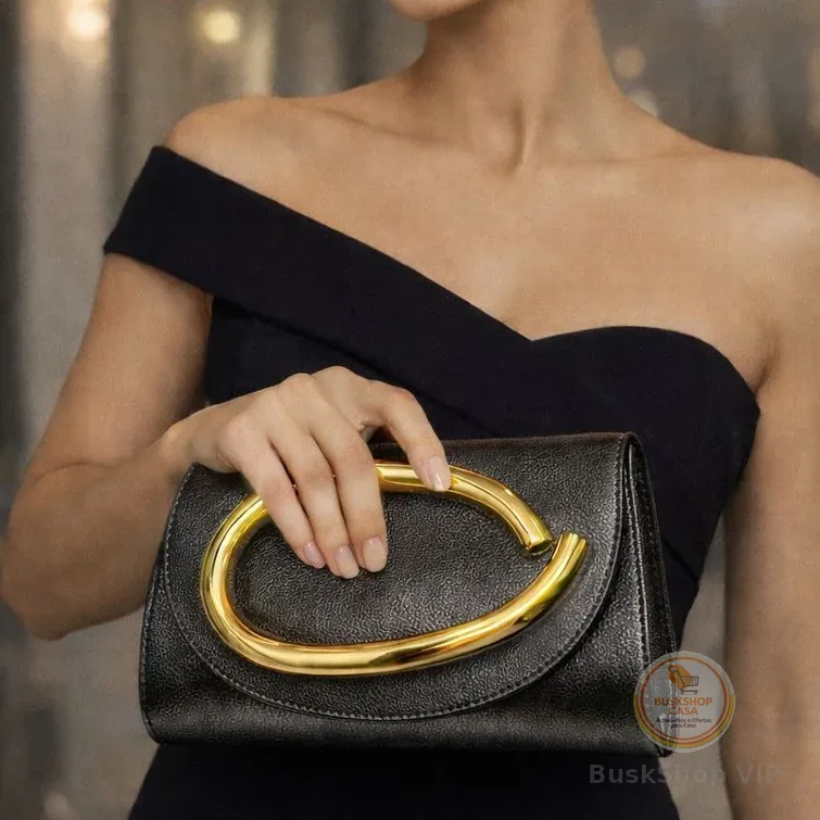 Bolsa Clutch Feminina Dourada Luxo Festa Casamento Elegante
