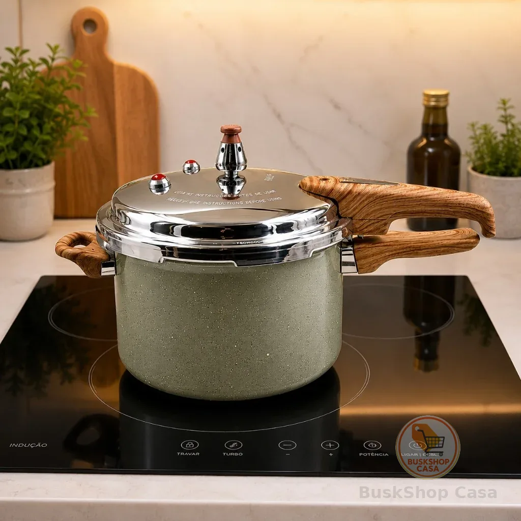 Panela De Pressão Fechamento Externo 4,2l Indução E Gás Qualidade Premium Tecnologia 3 camadas