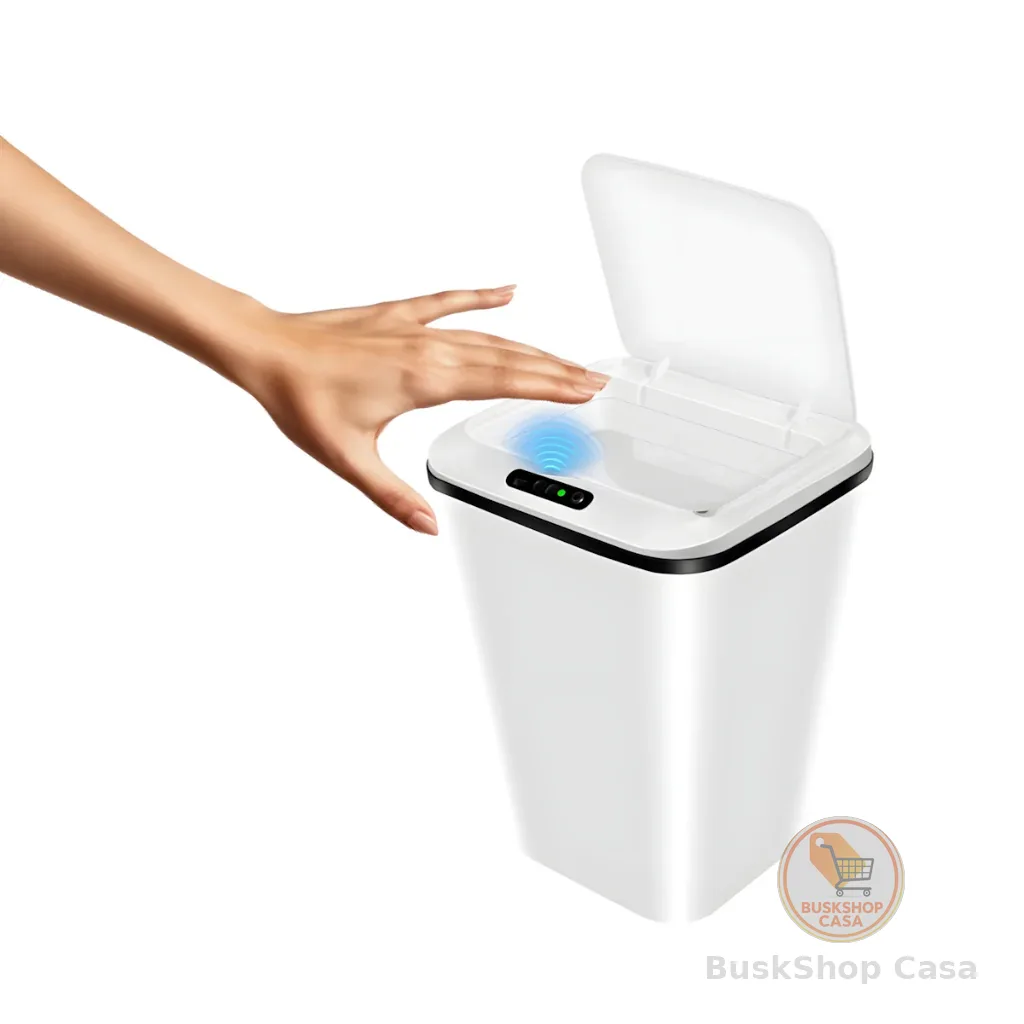 Lixeira com Sensor Automático Inteligente Abre Fácil em Toque Cesto Lixo Casa 16 Litros