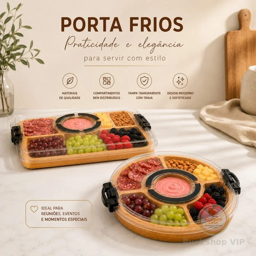 Petisqueira Bambu C/Tampa Porta Frios mesa posta acrílico aperitivos queijos bandeja café cama manhã dia dos namorados