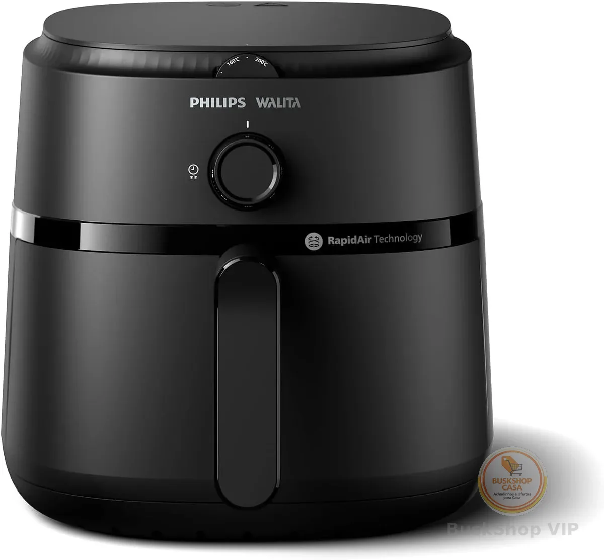 Philips Walita Fritadeira Airfryer Série 1000 XL - 6,2 litros, Tecnologia RapidAir, 12 Modos de Preparo, Até 90% Menos Óleo, 2 anos de garantia, Controle Analógico, Preta, 110v (NA130/00)