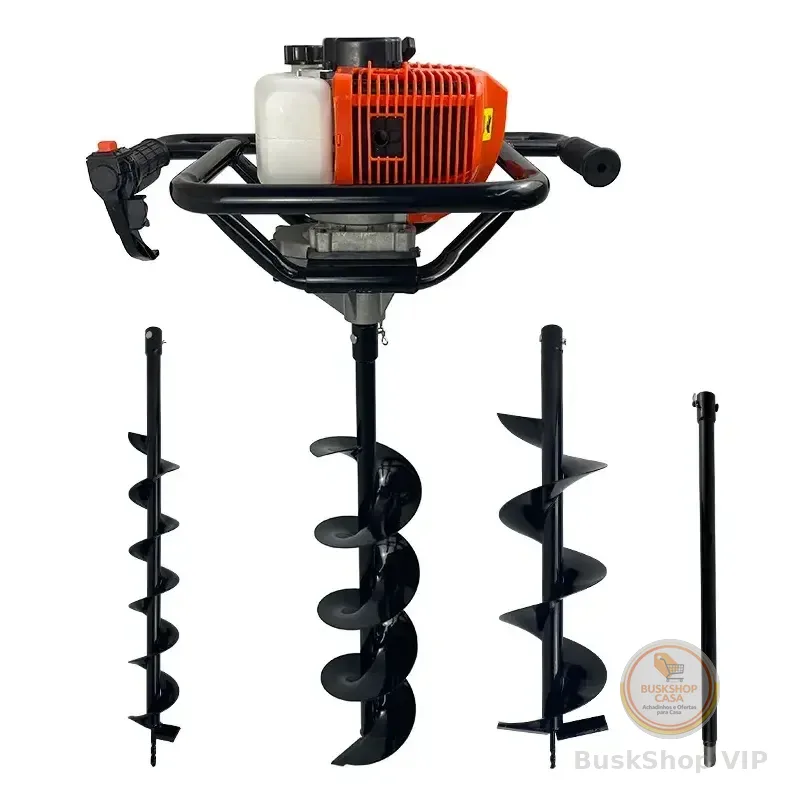 Perfurador De Solo Gasolina 52cc C/ 3 Brocas + Extensão 60cm