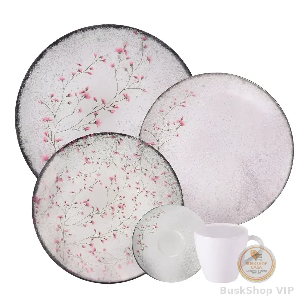 Aparelho de Jantar Tramontina Floralis Porcelana 20 peças