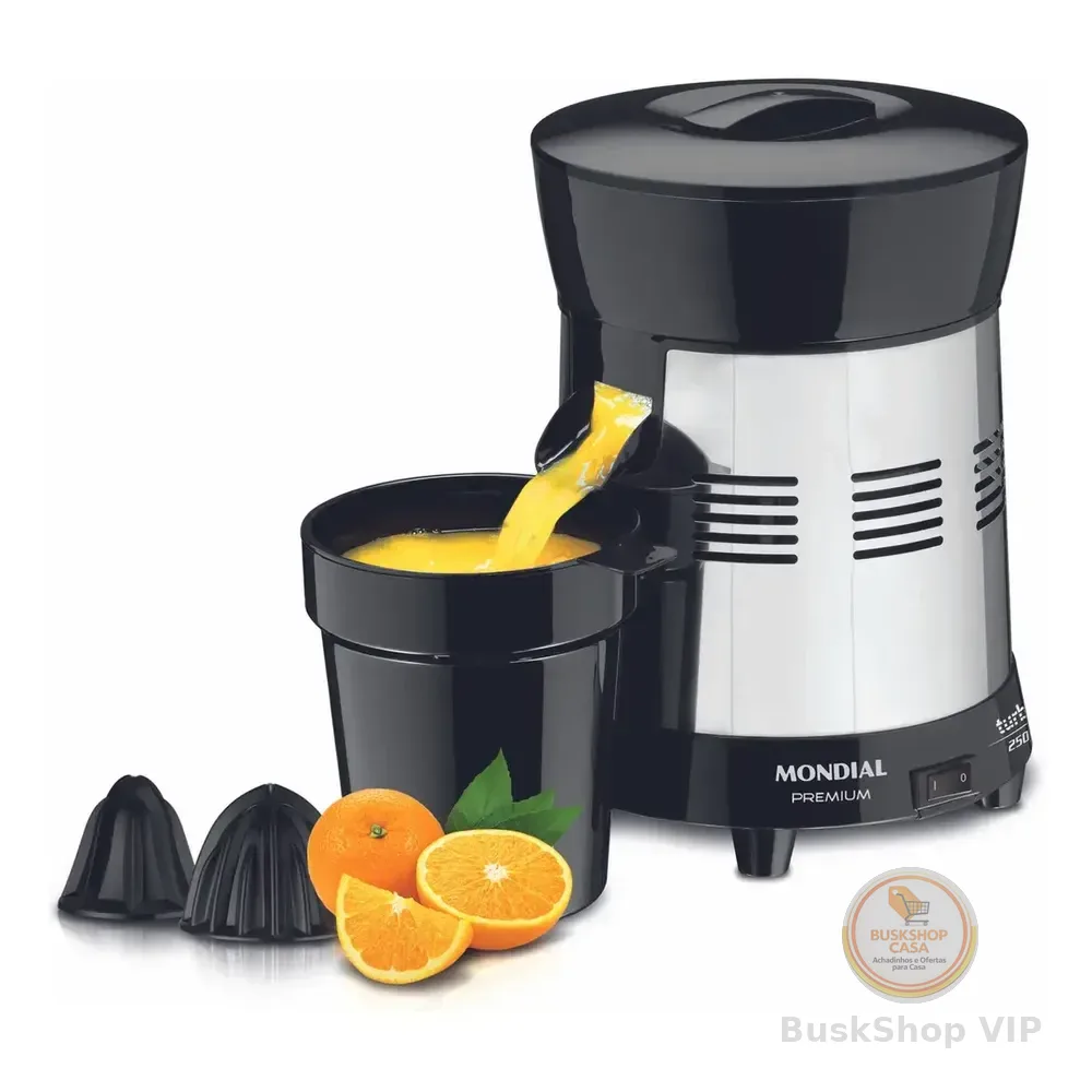 Extrator de Sucos E-10 Turbo Premium Com Potência De 250W Cor Preto e Inox Mondia