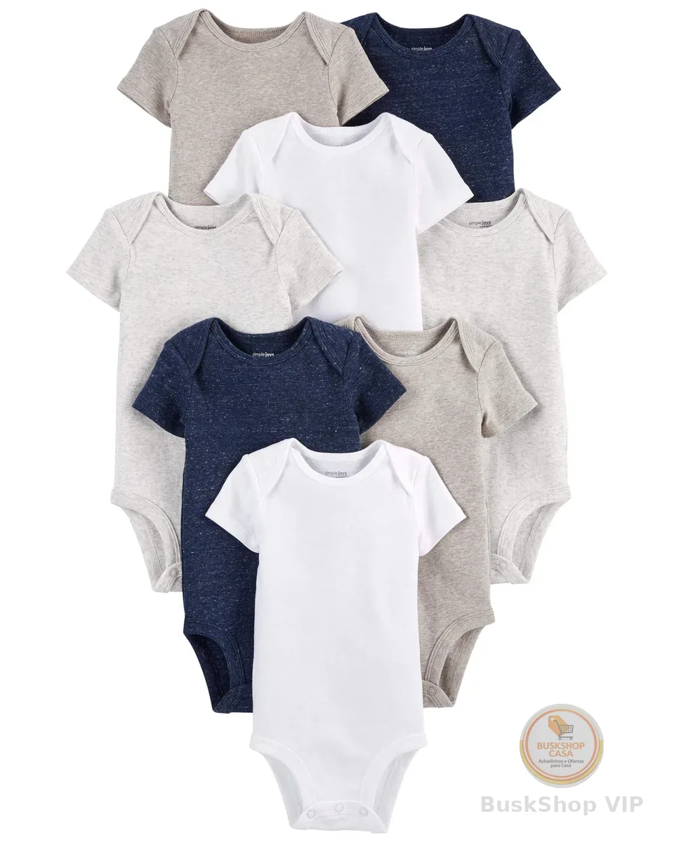 Body Pacote com 8 bodies de manga curta Simple Joys by Carter'sUnisex Bebê