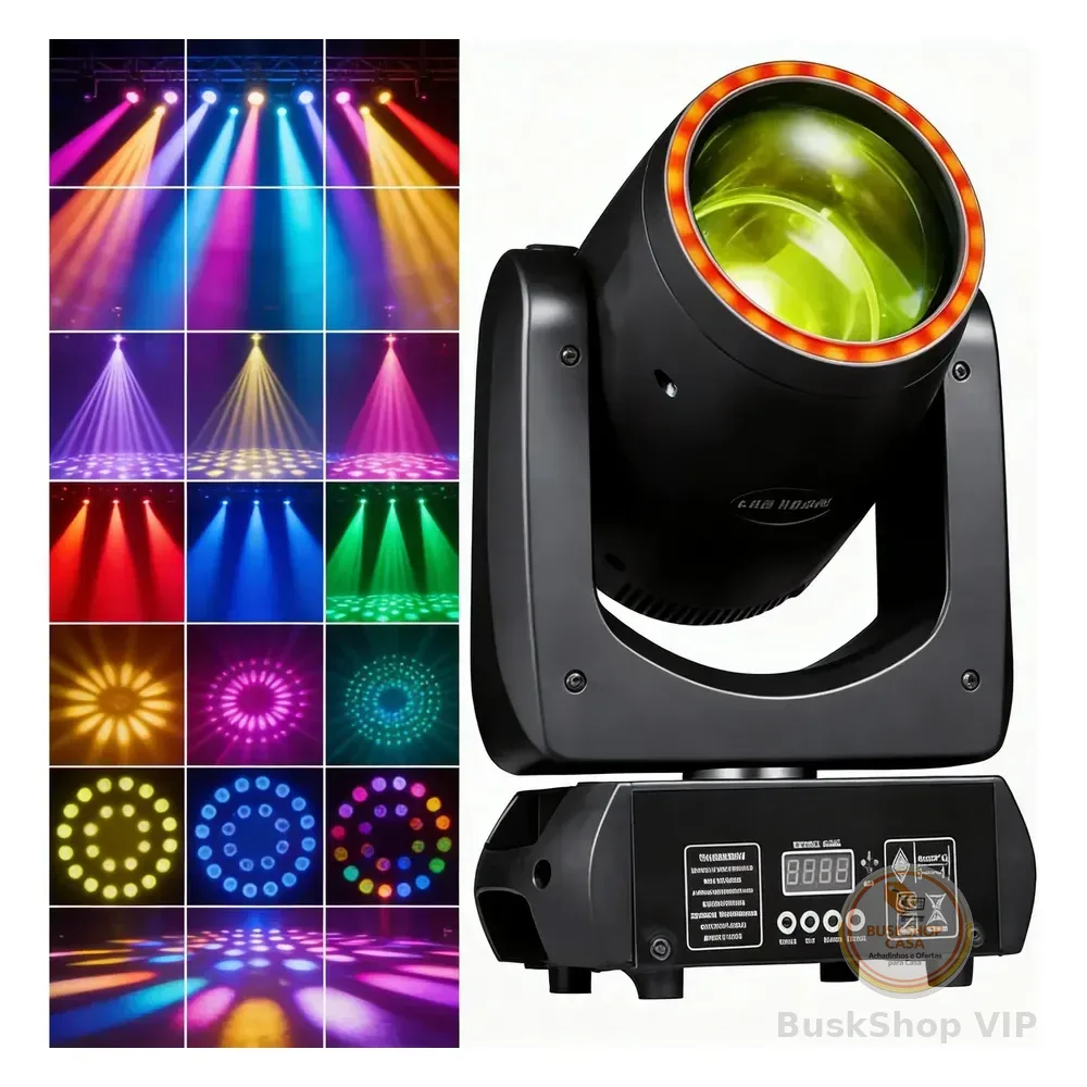 Moving Head Beam 280w Rgbw Com Prisma E Gobo Giratório Dmx 127/220v