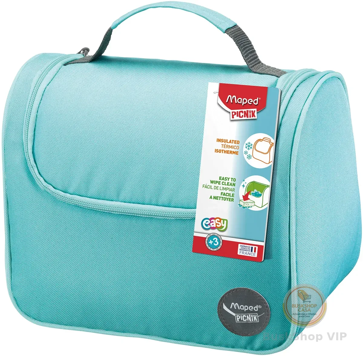 Lancheira Termica Com Alca De Mao Picnik Origins Maped Azul Claro