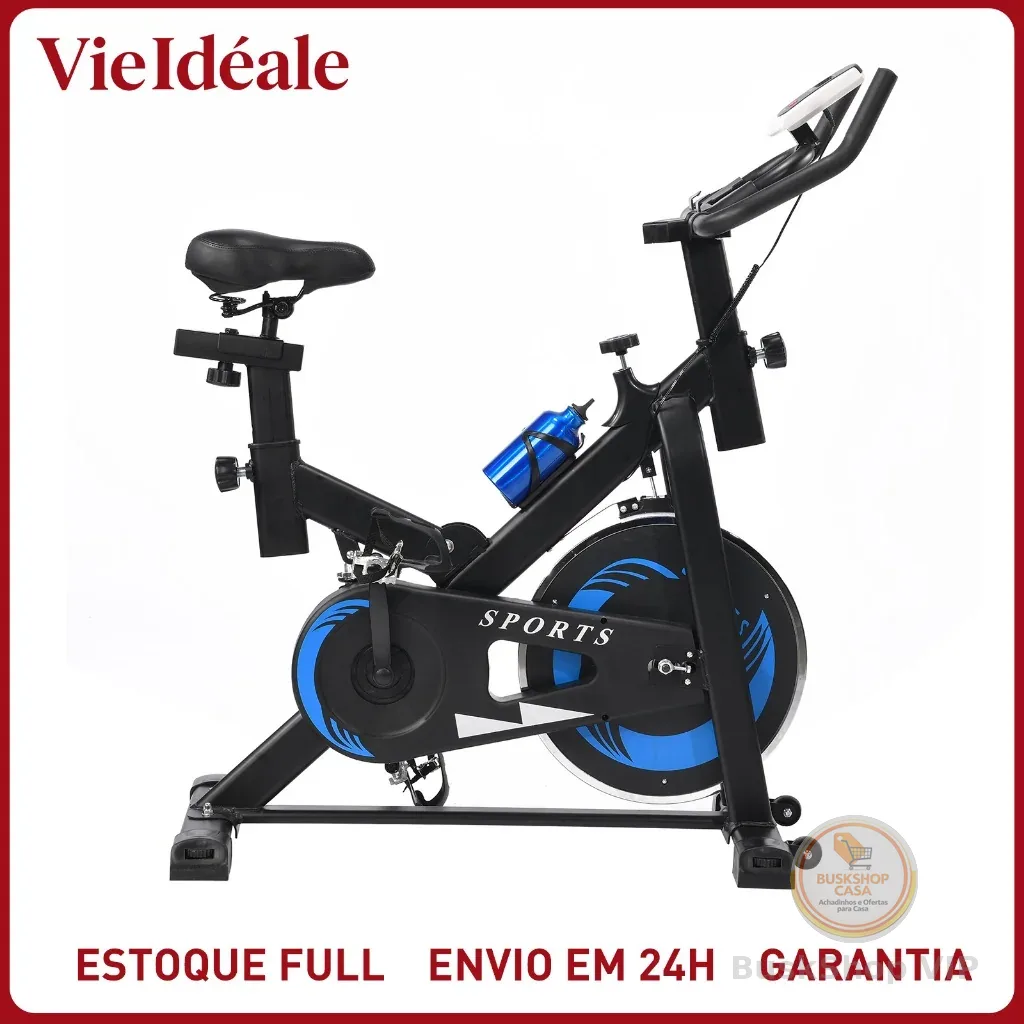 Bicicleta Spinning Profissional 15kg Roda Inércia - Suporta 150kg  | Display Digital | Silenciosa | Altura Ajustável
