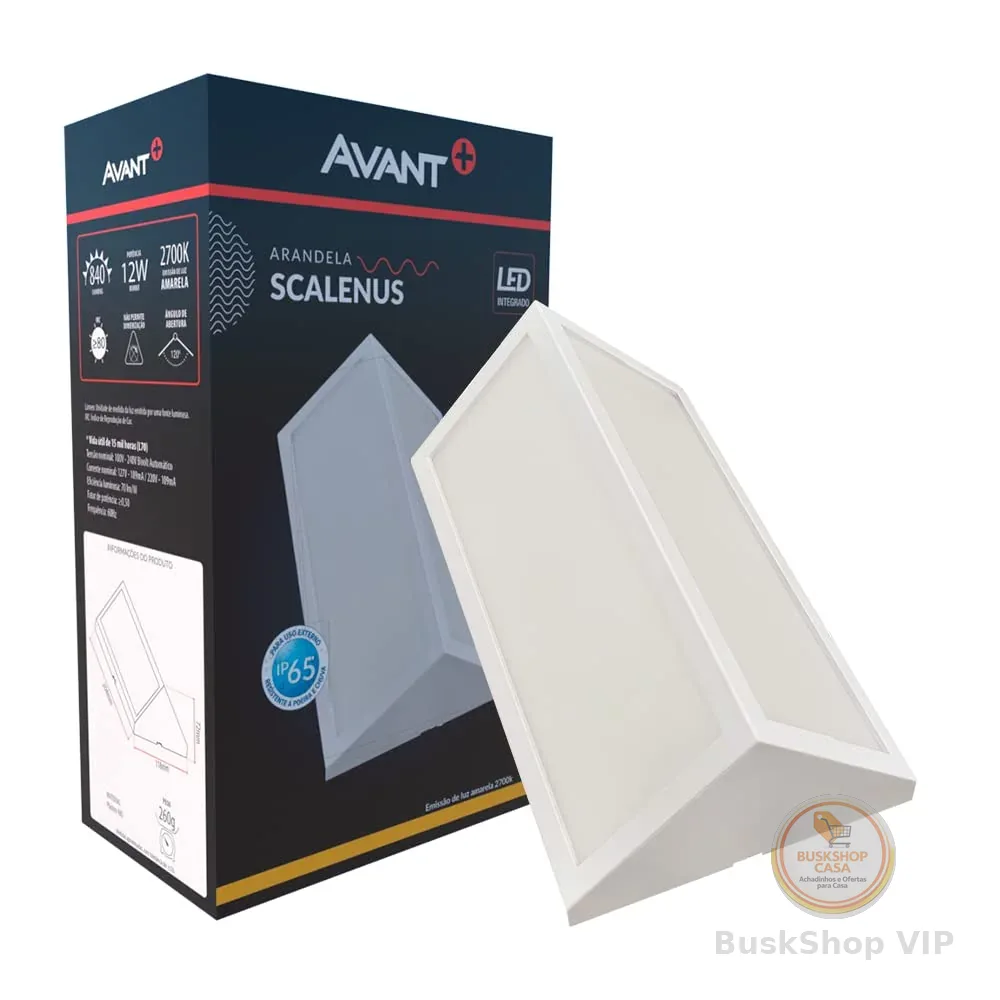 Arandela Scalenus LED, 12W, Branco Fosco, Luz amarela 2700K, Bivolt, Avant